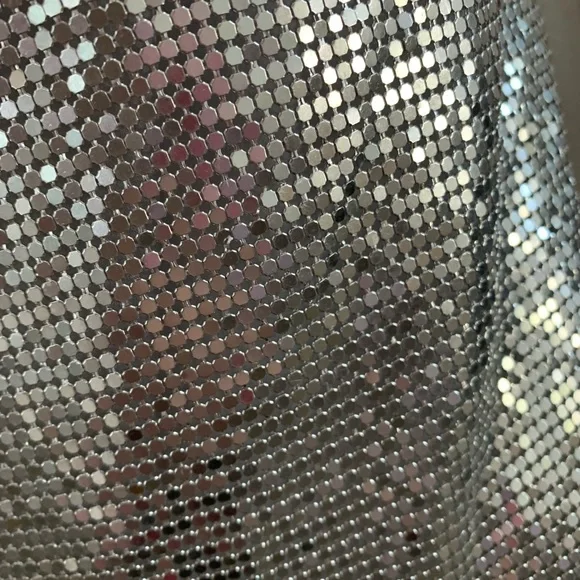 NWD EXPRESS silver chainmail metal mesh halter Y2K disco party dress S #21 - Picture 8 of 12